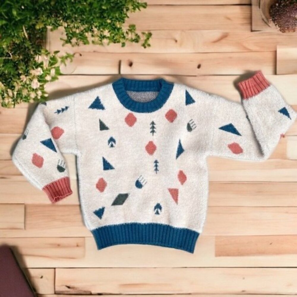 Jack and Bo Toddler Size 18-24 Months Oversized Unisex West Geometric Sweater